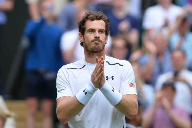 Andy Murray salutes the crowd after beating fellow Briton Liam Broady on Centre Court.  Picture: Glyn Kirk/Getty Images
