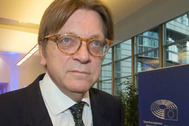 Liberal group leader Guy Verhofstadt, former prime minister of Belgium, will meet with Ms Sturgeon. Picture: AP
