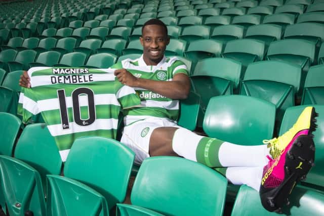 Celtic unveil their first summer signing Moussa Dembele. Picture: SNS