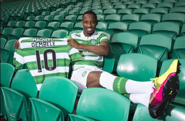 Celtic unveil their first summer signing Moussa Dembele. Picture: SNS