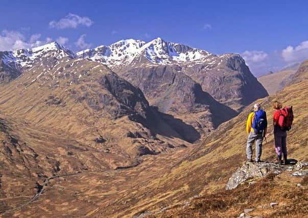 The Three Sisters of Glencoe viewed from Stob Mhic Mhartuin, which is  a short detour from the popular long-distance trail, the West Highland Way. Picture: contributed