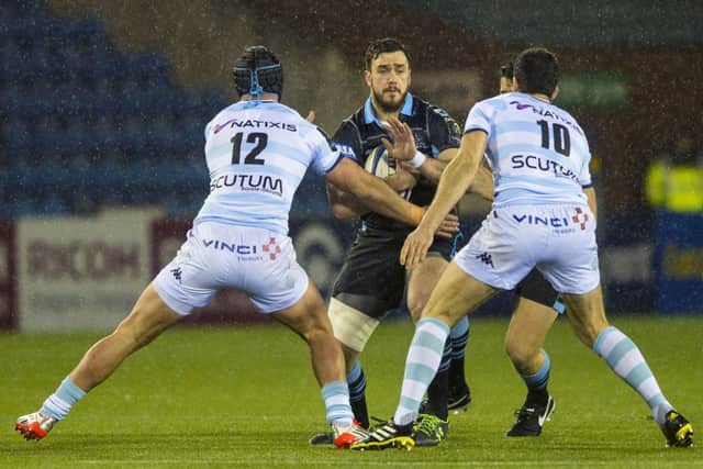 Alex Dunbar in action during Glasgows 22-5 win over Racing 92, a victory which Gregor Townsend believes will boost his side. Picture: SNS