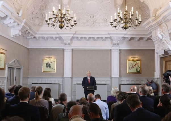 Boris Johnson announces he won't contest the Tory leadership race. Picture: Getty Images