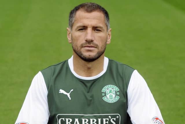Shefki Kuqi was not a success at Easter Road. Picture: Greg Macvean