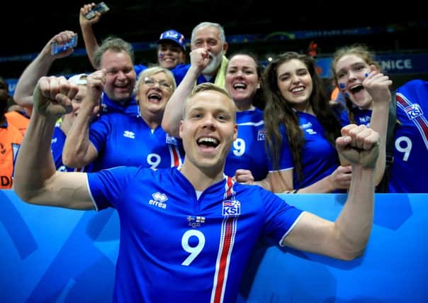 Iceland's Kolbeinn Sigthorsson celebrates victory over England.
Photo: Nick Potts/PA Wire.