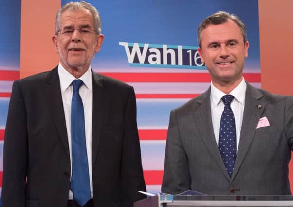 Alexander Van der Bellen (left) of Austrian Greens and Norbert Hofer of Austrian Freedom party (FPOe). Picture: AFP/Getty Images