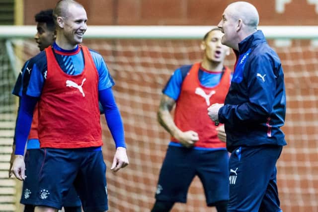 Rangers' Kenny Miller, left, has tipped manager Mark Warburton to be a future England manager. Picture: SNS