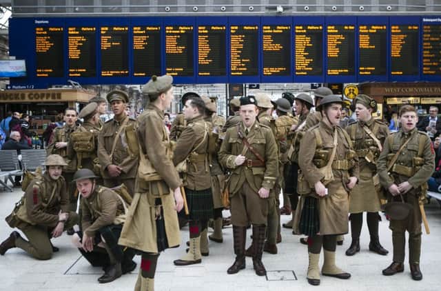 The performers at Glasgow Central train station. Picture: Eoin Carey