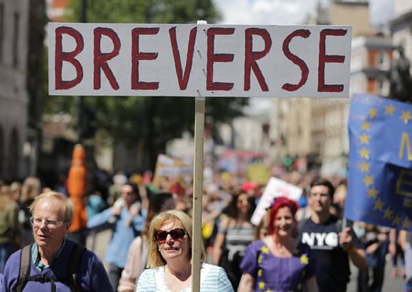 Demonstrators against Brexit in Whitehall on Saturday. Picture: PA