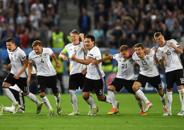 Germany players celebrate their penalty shoot-out win over Italy in the Euro 2016 quarter-final.  Picture: Laurence Griffiths/Getty Images