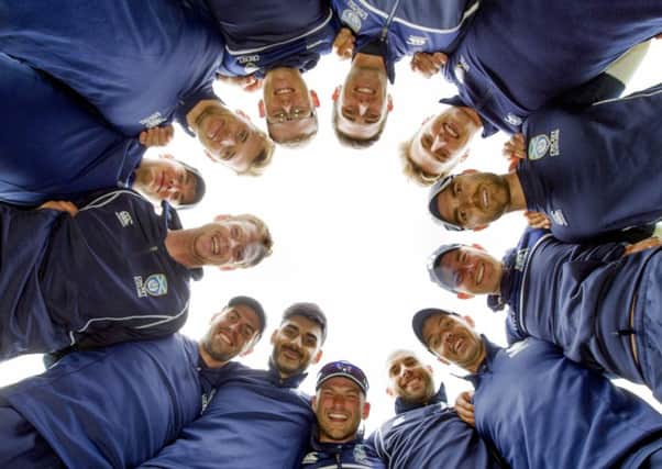 The Scotland cricket squad gathered yesterday to prepare for their one-day international against Afghanistan at The Grange in Edinburgh today. Picture: Donald Macleod
