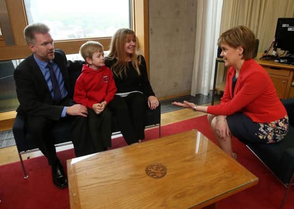 The Brain family meet with Nicola Sturgeon in May. Picture: PA