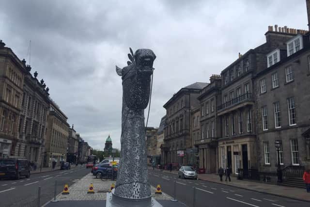 Andy Scott's latest equine sculpture in Edinburgh's New Town. Picture: TSPL