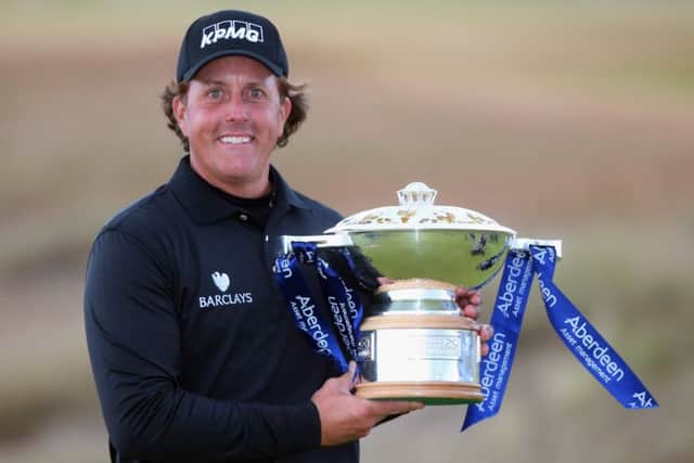 The 2013 Scottish Open winner Phil Mickelson is happy to return to Castle Stuart but perhaps not other venues. Picture: Andrew Redington/Getty