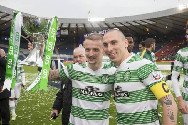 Leigh Griffiths has come to the defence of team-mate Scott Brown. Picture: PA