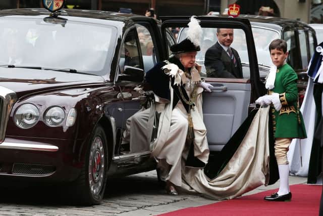 Queen Elizabeth II at St Giles' Cathedral in Edinburgh to attend the Order of the Thistle Service. Picture: PA