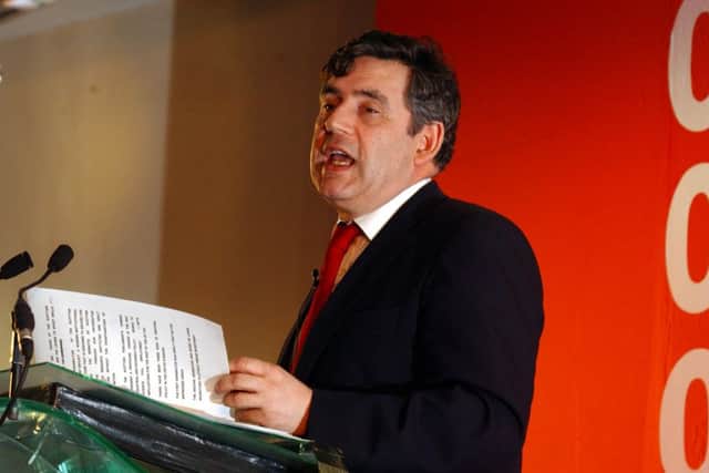Gordon Brown speaks at a conference in Edinburgh in April 2003, shortly after the invasion of Iraq. Picture: Andrew Stuart