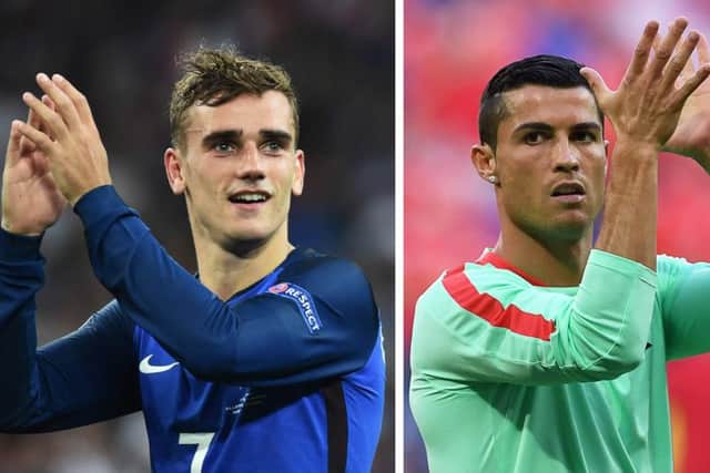 Antoine Griezmann and Cristiano Ronaldo will go head-to-head six weeks after they clashed in the Champions League final. Photograph: Getty Images