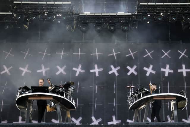 Brothers Guy and Howard Lawrence of Disclosure on the main stage. Picture: PA