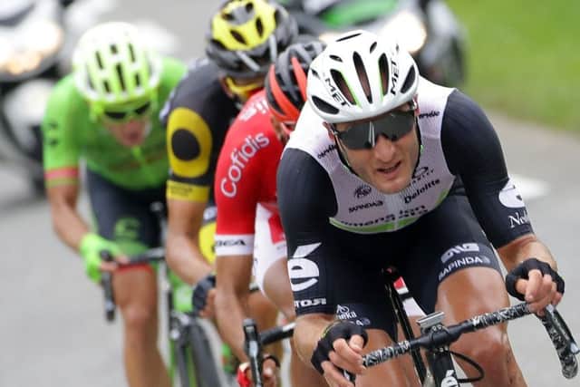 Steven Cummings rides in the breakaway en route to his stage win. Picture: Getty.