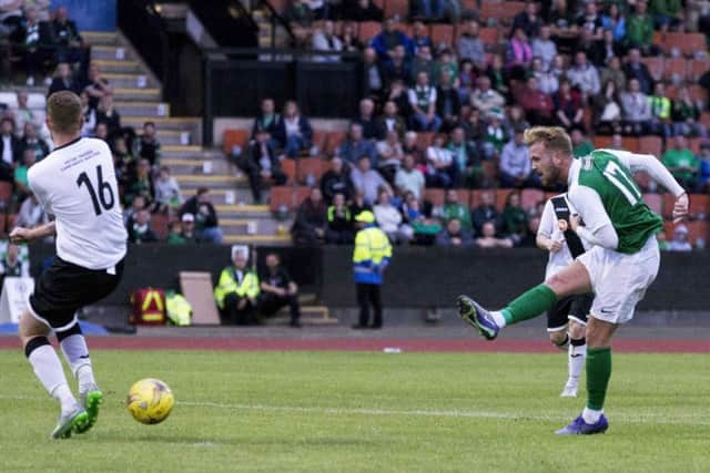 Danny Handling scores against Edinburgh City. Picture: SNS