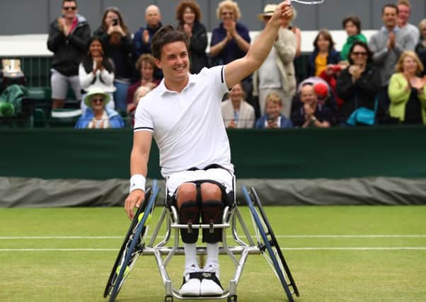 Scotland's Gordon Reid celebrates victory during the Men's Wheelchair singles final against Stefan Olsson of Sweden. (Picture: Julian Finney/Getty Images)