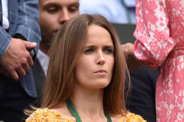 Kim Sears, the wife of Britain's Andy Murray waits for the start of the men's singles final match. Picture: AFP/Getty Images