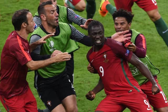 Eder celebrates after scoring the winning goal in extra-time. Picture: PA