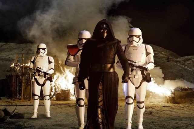 Star Wars: The Force Awakens, starring Adam Driver as Kylo Ren, was made at Pinewood. Picture: David James/Lucasfilm