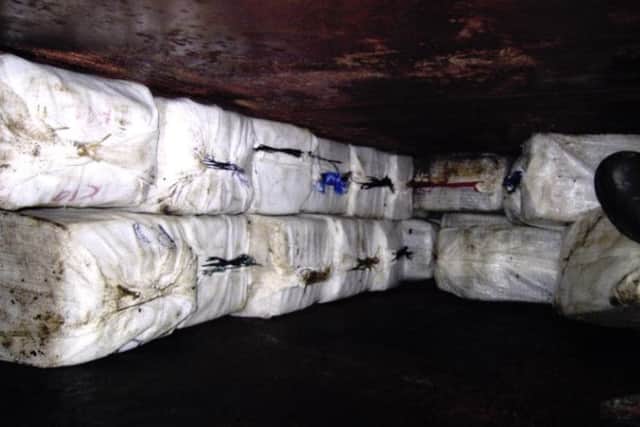Cocaine found by Border Force and the Royal Navy vessels after they intercepted a tug in the North Sea. Picture: SWNS