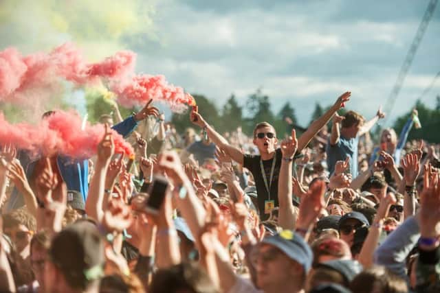 T in the Park enjoyed warm sunshine on Friday as The Courteeners played the main stage, but rain arrived by Saturday. Picture: John Devlin/TSPL