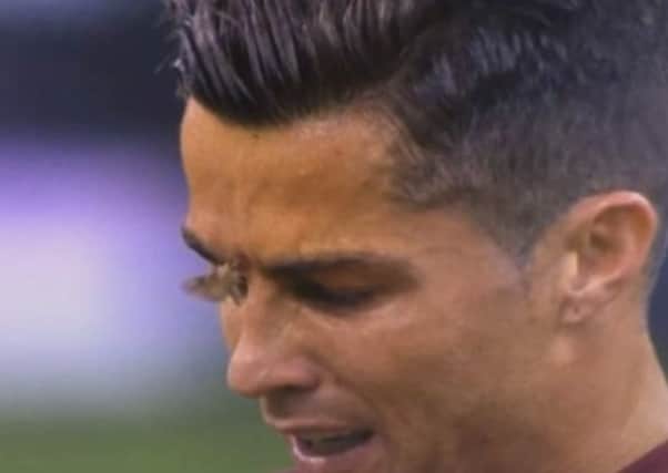 The moth landing on the face of Cristiano Ronaldo during the Euro 2016 final. Picture: YouTube