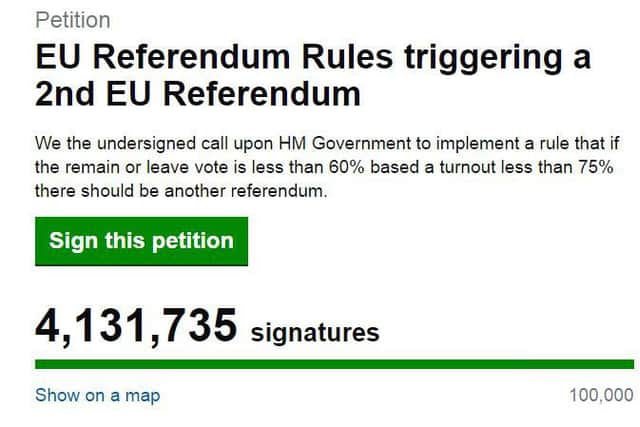 The petition on the Government's website.