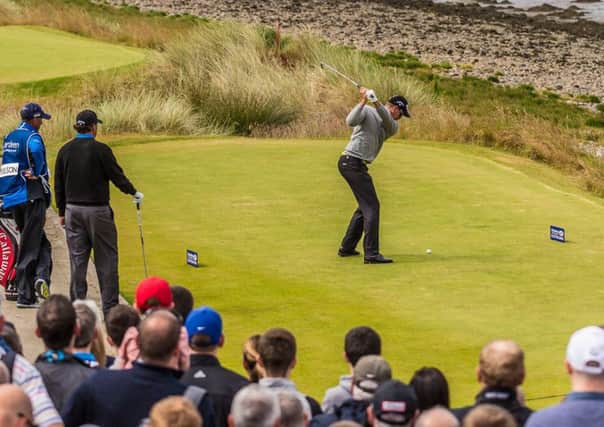 Henrik Stenson hits his tee shot at the second hole during the Scottish Open at Castle Stuart. Picture: SNS Group