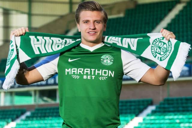 Hibernian's Jason Cummings has signed a new four year contract with the club. Picture: Gary Hutchison/SNS