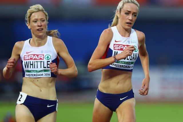 Eilish McColgan, right, with fellow Scottish 5,000m Olympian Laura Whittle. Picture: Getty
