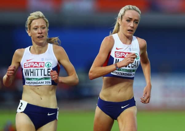 Eilish McColgan, right, with fellow Scottish 5,000m Olympian Laura Whittle. Picture: Getty