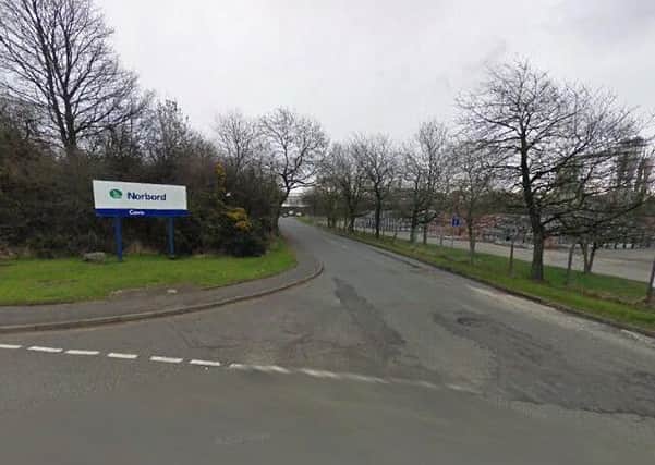The 64-year-old, named locally as George Laird, was fatally injured at the Norbord plant in Cowie, Stirlingshire. Picture: Google