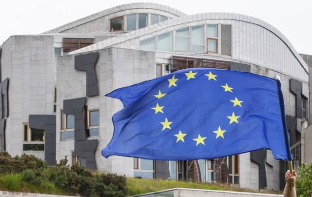 European Union flag outside Holyrood.