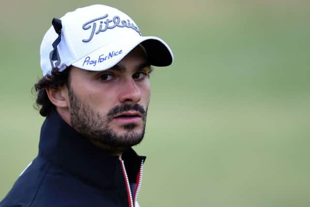France's Clement Sordet wears a black ribbon on his cap with the slogan "Pray For Nice" written on the peak. Picture: Getty Images