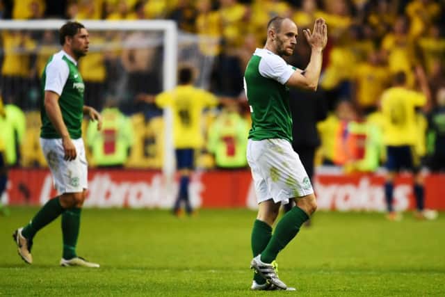 Hibs gave a good account of themselves but went down 1-0 to Brondby. Picture: SNS