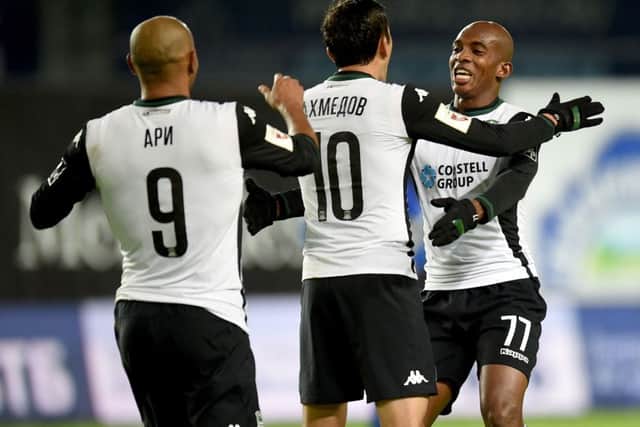 Odil Ahmedov (centre), Ari and Charles Kabore (right) could all be lining up at Tynecastle in the near future. Picture: Getty