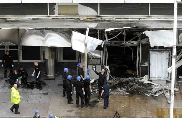 Glasgow Airport after a burning jeep tried to enter the building in a terrorist attack.
Picture: Jane Barlow