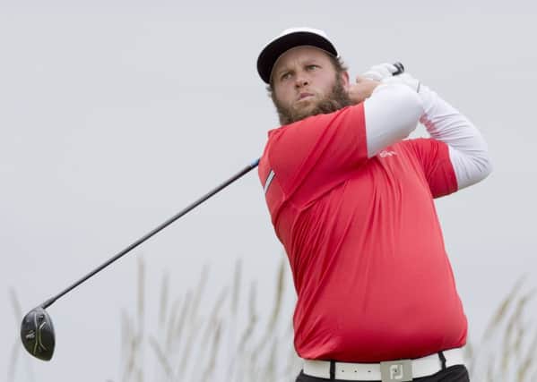 Big hitter: Andrew Johnston tees off at the third. Picture: Ian Rutherford