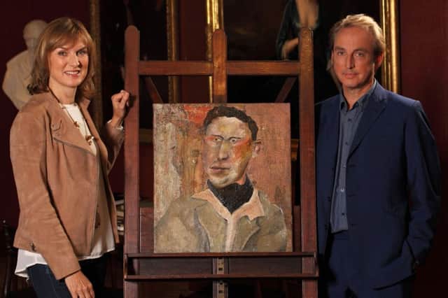 Portrait now attributed to Lucian Freud, displayed by Fake or Fortunes Fiona Bruce and Philip Mould. Picture: Glenn Dearing