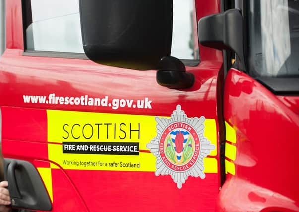 Firefighters tackle blaze in Falkirk. Picture: John Develin