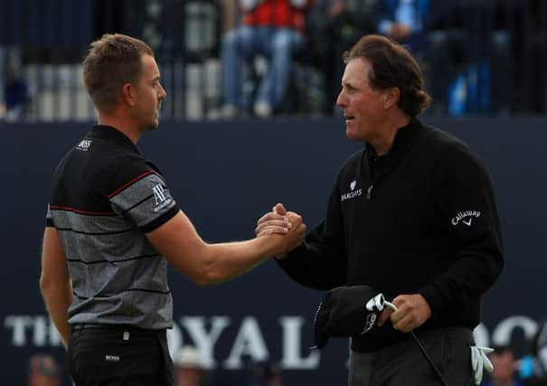 Henrik Stenson and Phil Mickelson battled right to the end. Picture: Getty