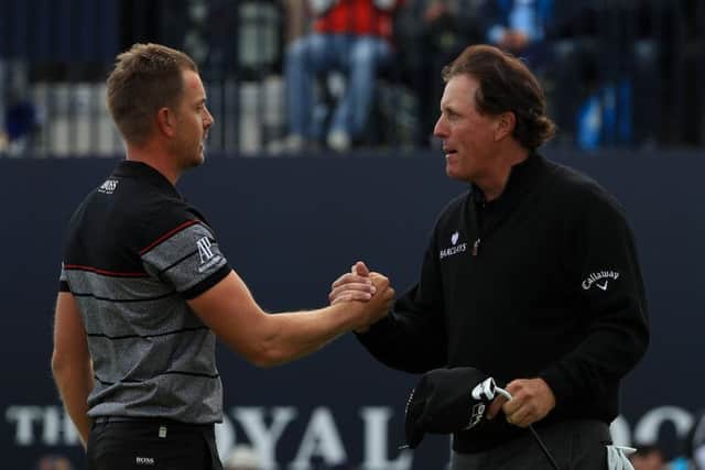 Henrik Stenson and Phil Mickelson battled right to the end. Picture: Getty