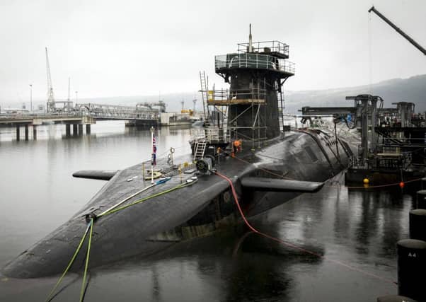 Vanguard-class submarine HMS Vigilant at Faslane. Picture: PA