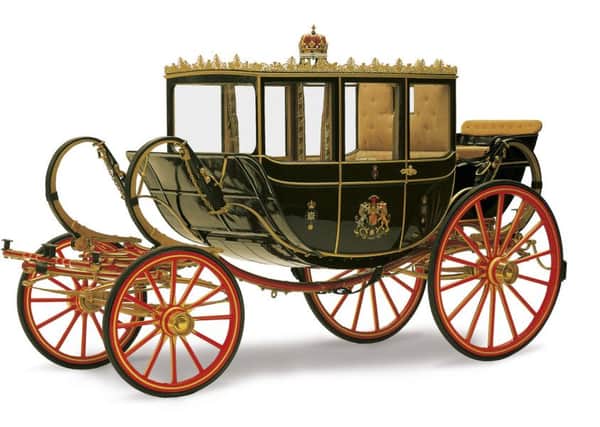 The Scottish State Coach will be displayed on the forecourt at the Palace of Holyroodhouse to mark the Queen's 90th birthday year. Picture: Royal Collection Trust Â© Her Majesty The Queen